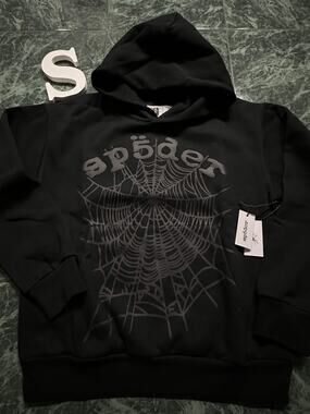 Sp5der Black Web Hoodie New With Tags